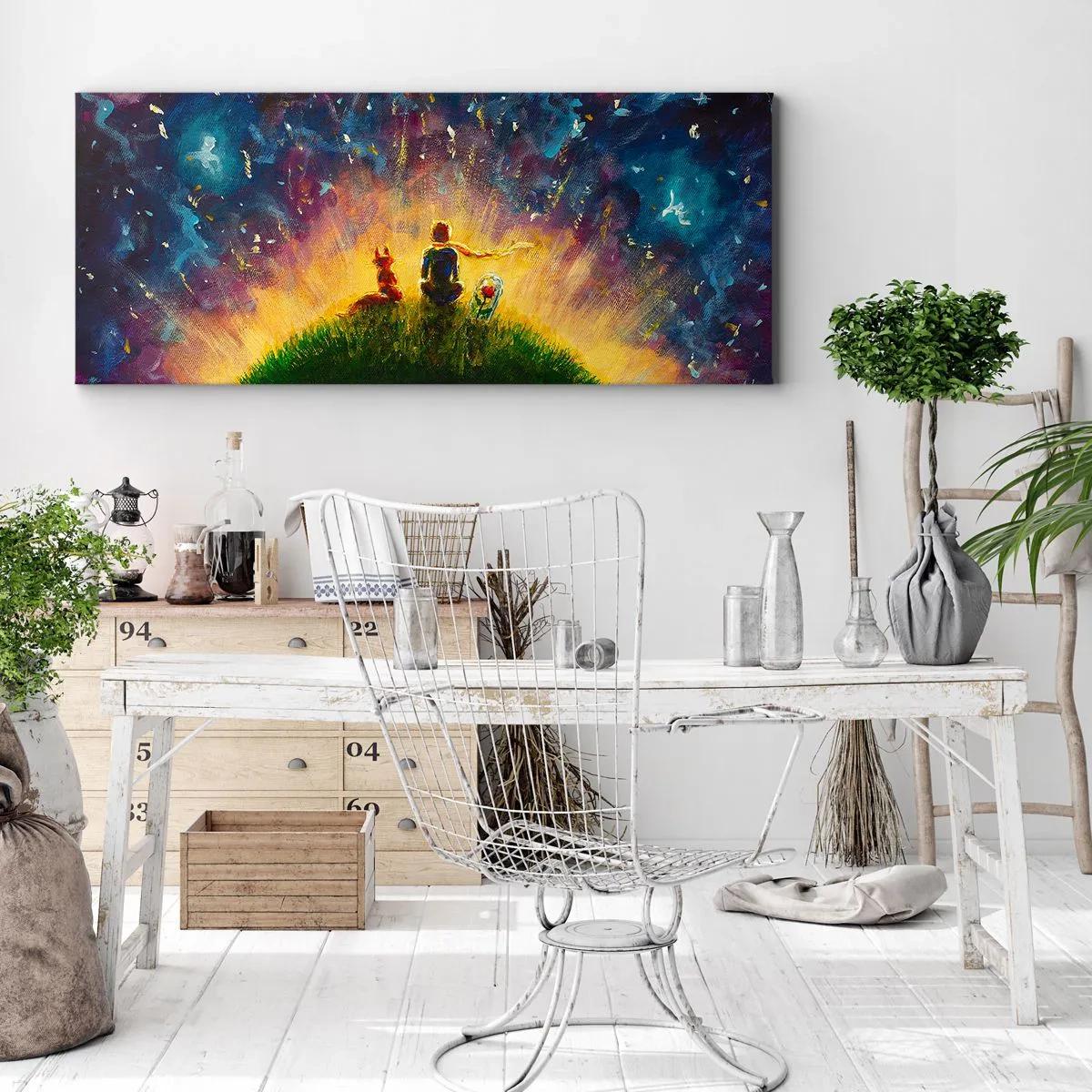 Lærredstryk - Billede på lærred - Kærlighed og venskab - hele verden - 100x40 cm