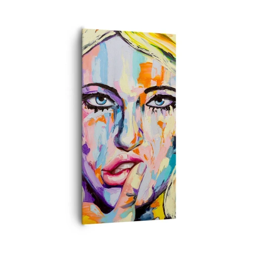 Lærredstryk - Billede på lærred - Se hende lige i øjnene - 65x120 cm