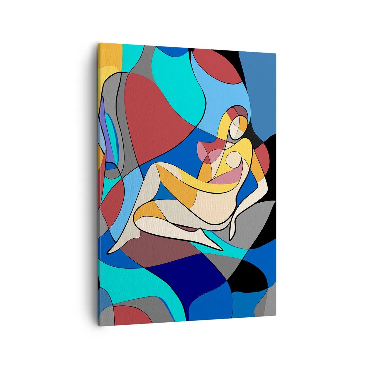 Lærredstryk - Billede på lærred - Kubistisk nøgen - 50x70 cm