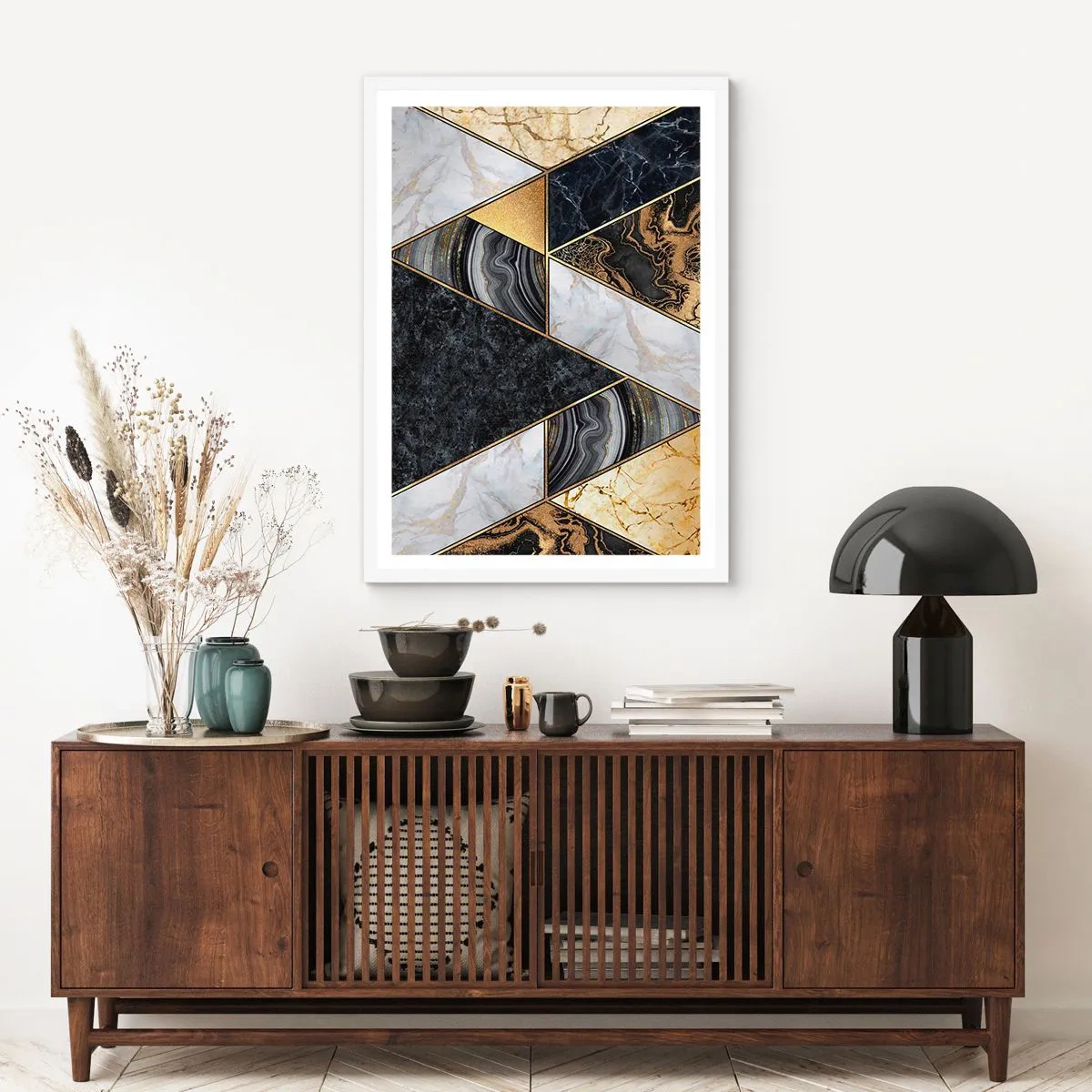 Plakat i hvid ramme - Sten for sten - 40x50 cm