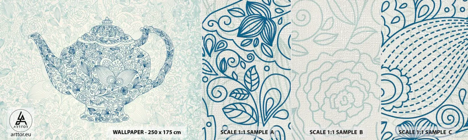 Prøve Fototapet Premium Canvas - Teens charme - Kande, Te, Køkken - 100x30 cm