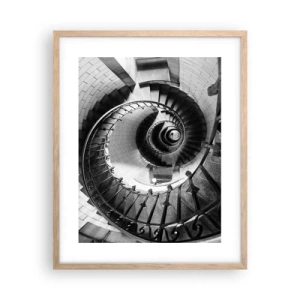 Plakat i ramme af lyst egetræ - Højt og højere - 40x50 cm