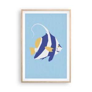 Plakat i ramme af lyst egetræ - Savner tropisk vand - 61x91 cm