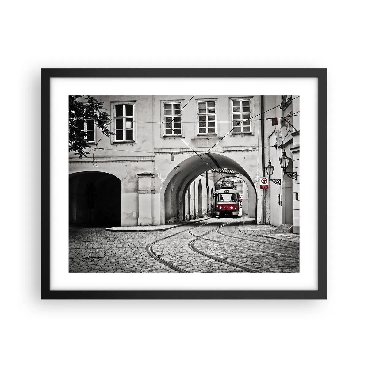 Plakat i sort ramme - Gennem byens labyrint - 50x40 cm