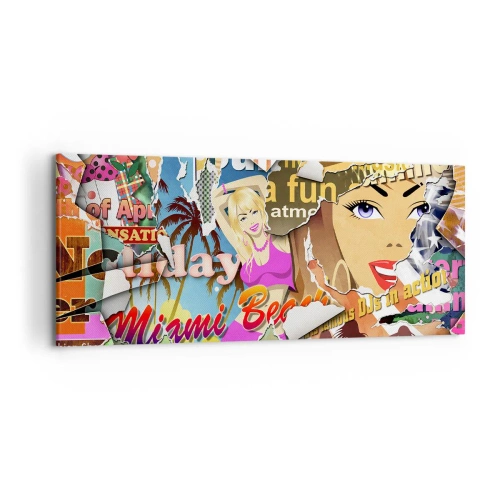 Lærredstryk - Billede på lærred - Tilbageblikke på ferien - 120x50 cm