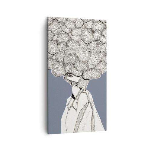 Lærredstryk - Billede på lærred - Med hovedet i skyerne - 45x80 cm