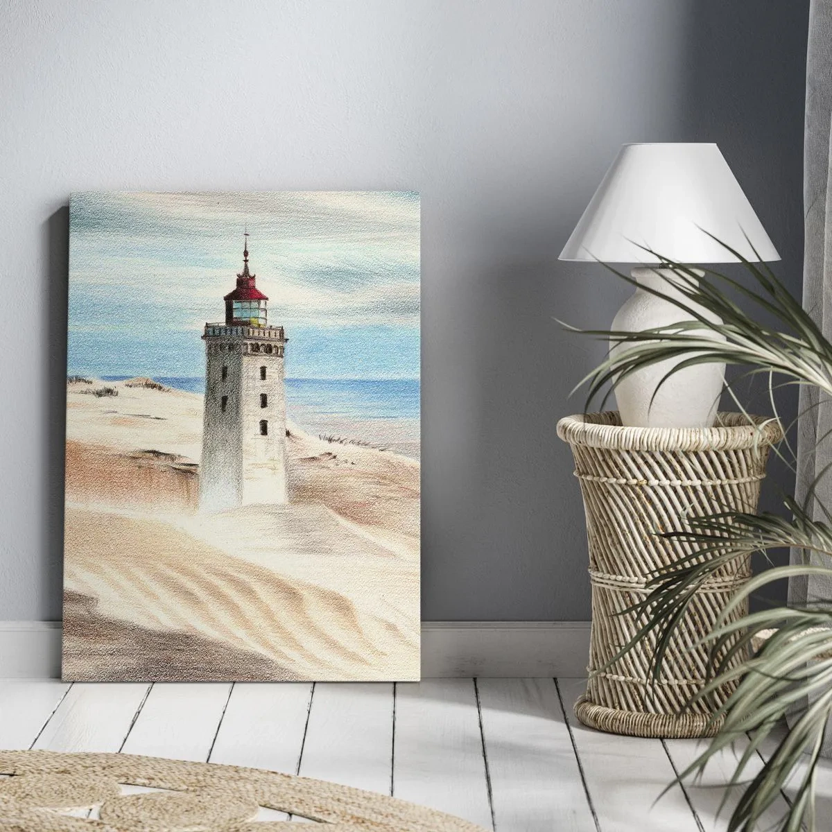 Lærredstryk - Billede på lærred - Altid med blikket rettet mod havet - 55x100 cm