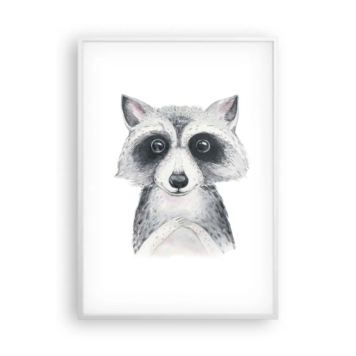 Plakat i hvid ramme - Et øjeblik til at trække på skuldrene - 70x100 cm