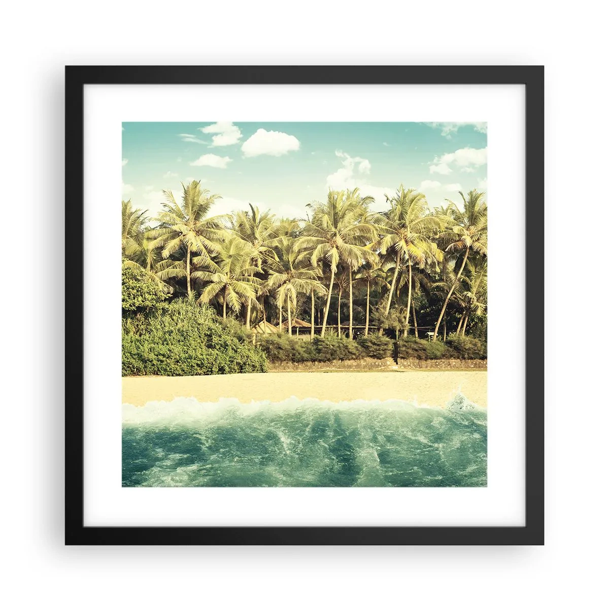 Plakat i sort ramme - Hvad med her? - 40x40 cm