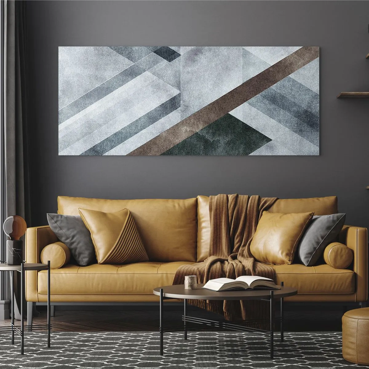 Billede på glas - Sofistikeret elegance i geometri - 100x40 cm