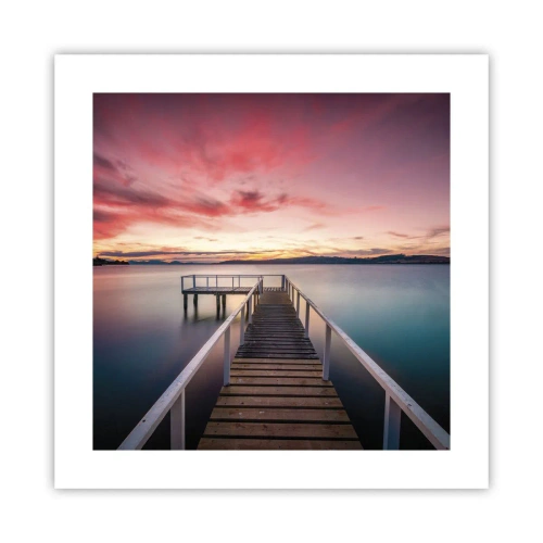 Plakat - Aftenens blide flamme - 40x40 cm