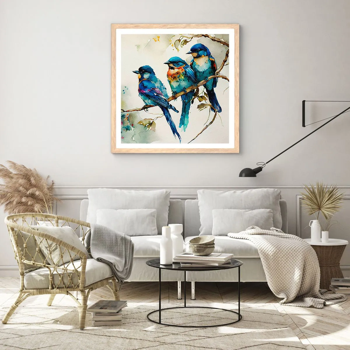 Plakat i ramme af lyst egetræ - Er han fornærmet? - 40x40 cm