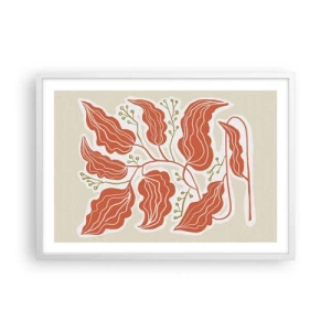 Plakat i hvid ramme - Folk og koral - 70x50 cm