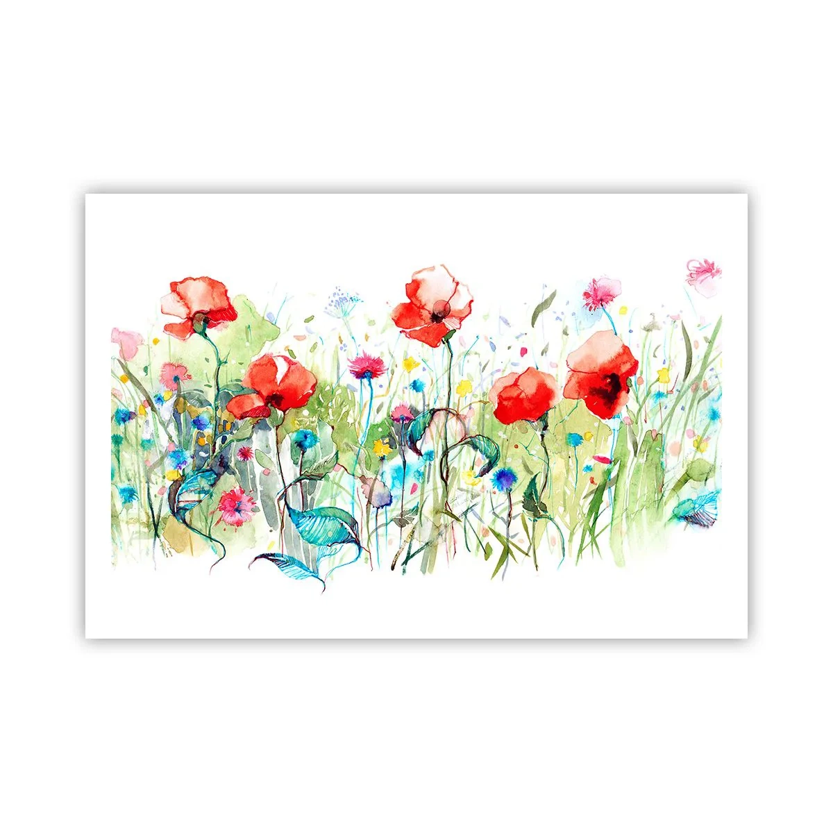 Plakat - En blomstrende eng i maj - 91x61 cm