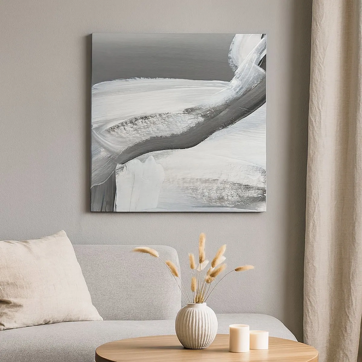 Lærredstryk - Billede på lærred - Med beslutsom bevægelse - 30x30 cm