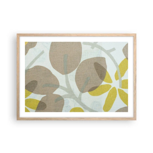 Plakat i ramme af lyst egetræ - Komposition i solskinnet - 70x50 cm