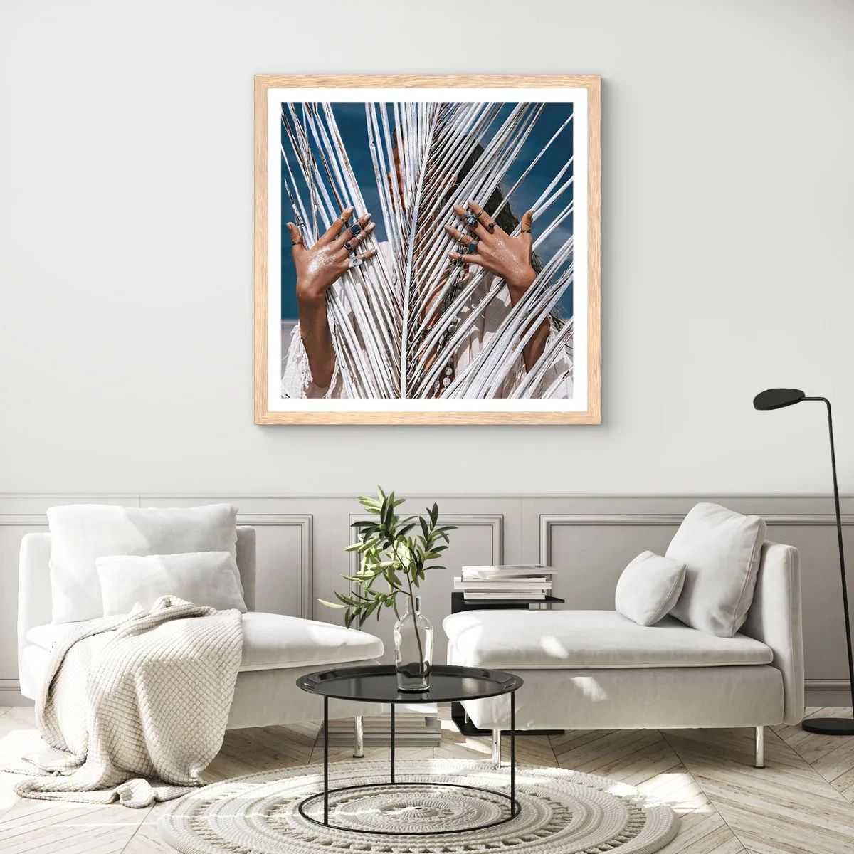 Plakat i ramme af lyst egetræ - Shamanens kæreste? - 30x30 cm