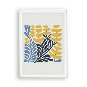 Plakat i hvid ramme - Solrig seng - 70x100 cm