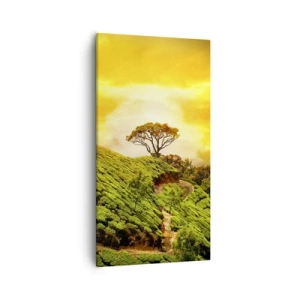 Lærredstryk - Billede på lærred - En snoet sti, en grøn skråning - 55x100 cm