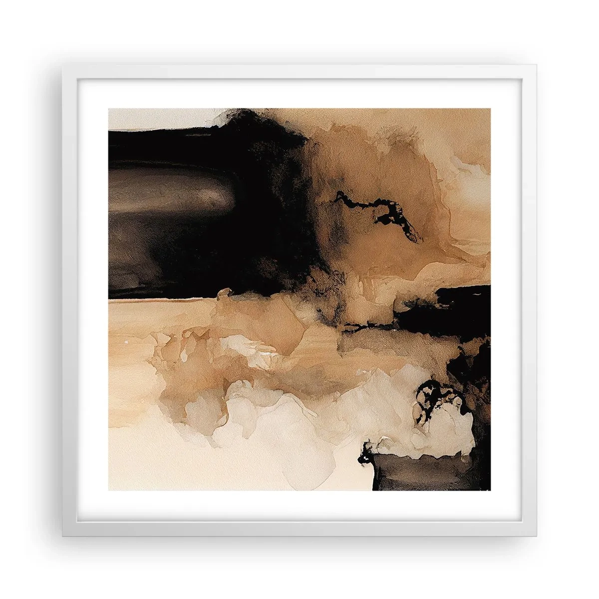 Plakat i hvid ramme - En spændende abstraktion - 50x50 cm