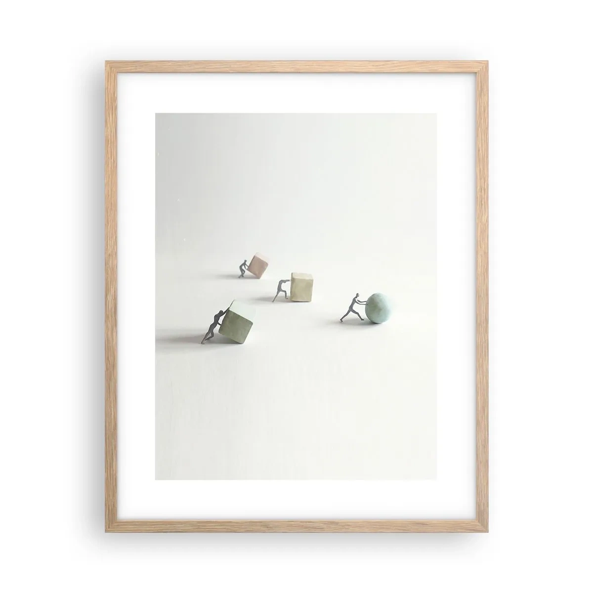 Plakat i ramme af lyst egetræ - Selve livet - 40x50 cm