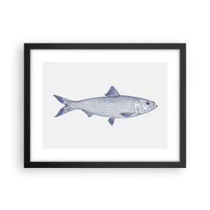 Plakat i sort ramme - Hilsner fra de nordlige have - 40x30 cm