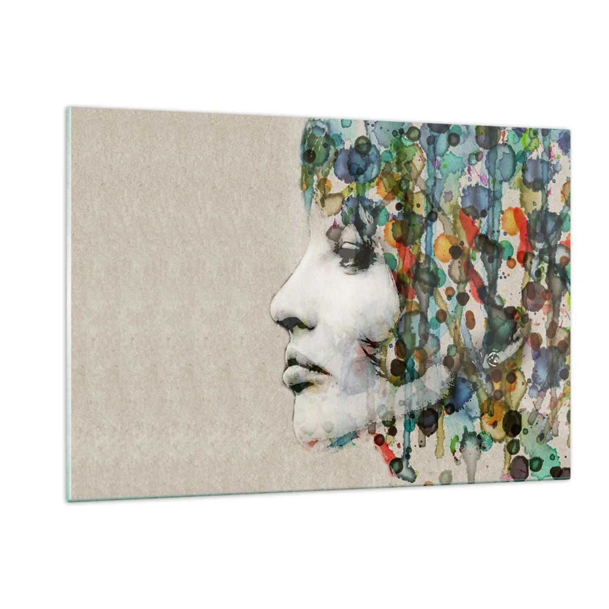 Billede på glas - Hun kom ud af den grå - 120x80 cm