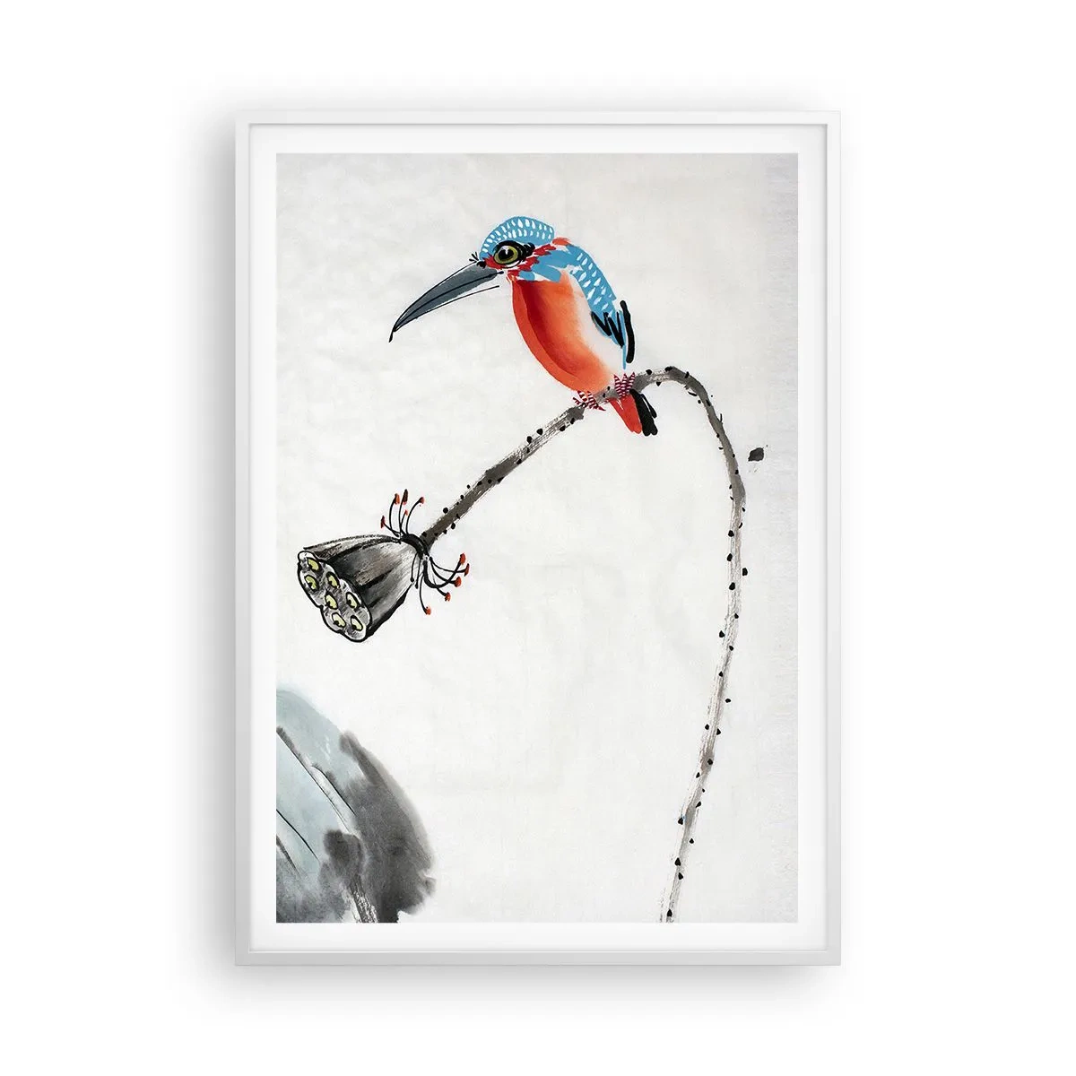 Plakat i hvid ramme - Engenes liv - 70x100 cm