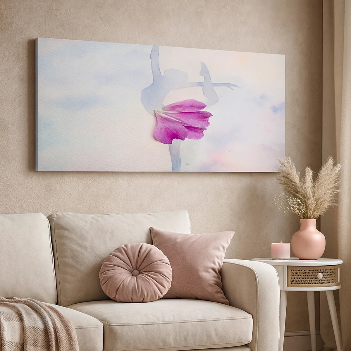 Lærredstryk - Billede på lærred - Delikat som en blomst - 30x30 cm