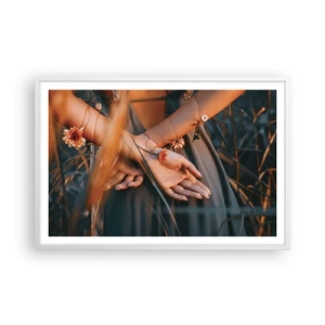 Plakat i hvid ramme - Forbundet med naturen - 91x61 cm