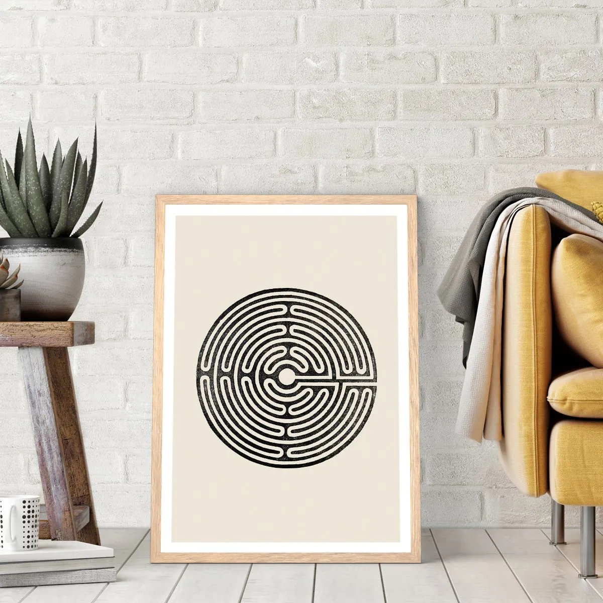 Plakat i ramme af lyst egetræ - Mystisk orden - 50x70 cm