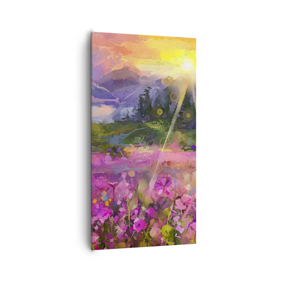 Lærredstryk - Billede på lærred - I en dal under solens beskyttelse - 65x120 cm