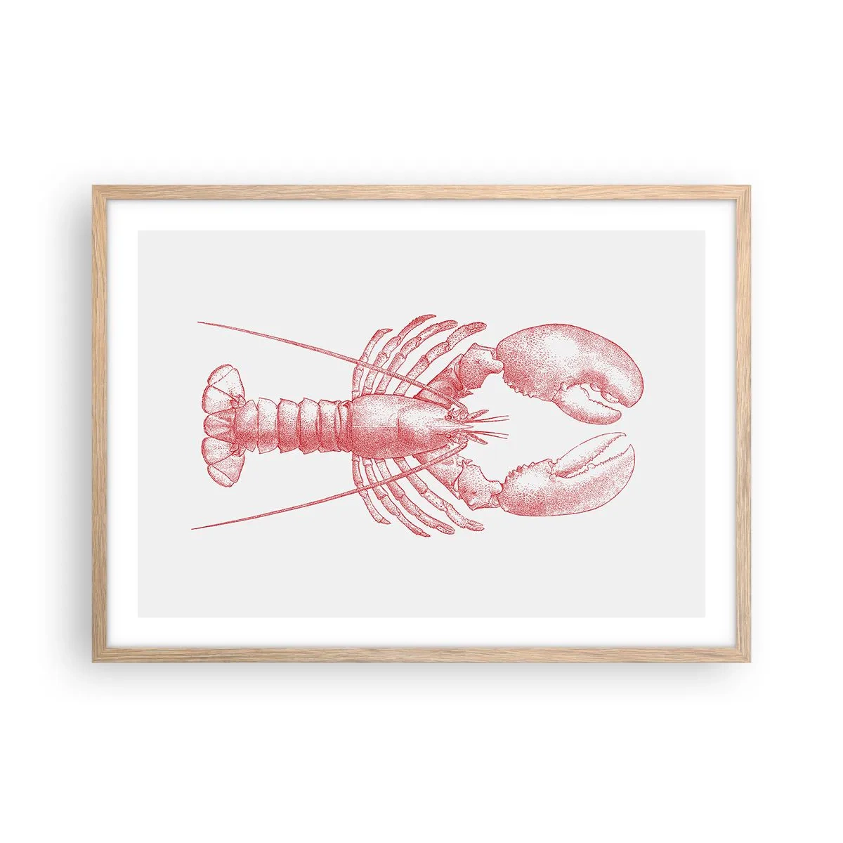 Plakat i ramme af lyst egetræ - Hummer, der er Homer værdig - 70x50 cm