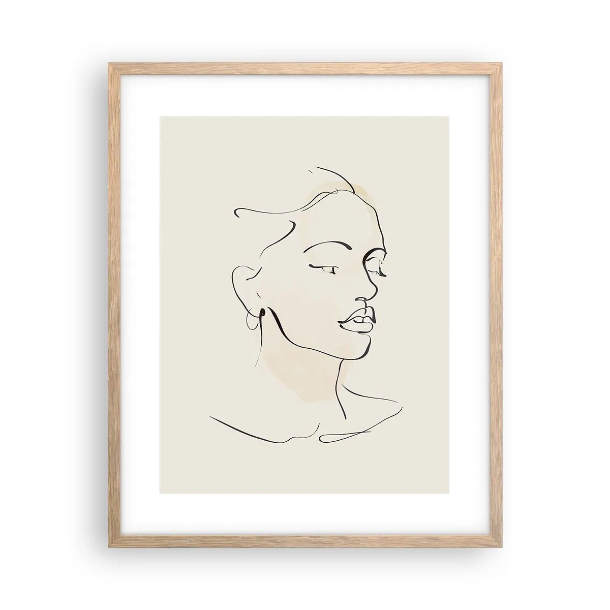 Plakat i ramme af lyst egetræ - En bestemt linje - 40x50 cm