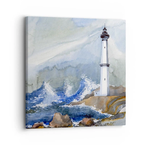 Lærredstryk - Billede på lærred - Mod mørket og stormen - 30x30 cm