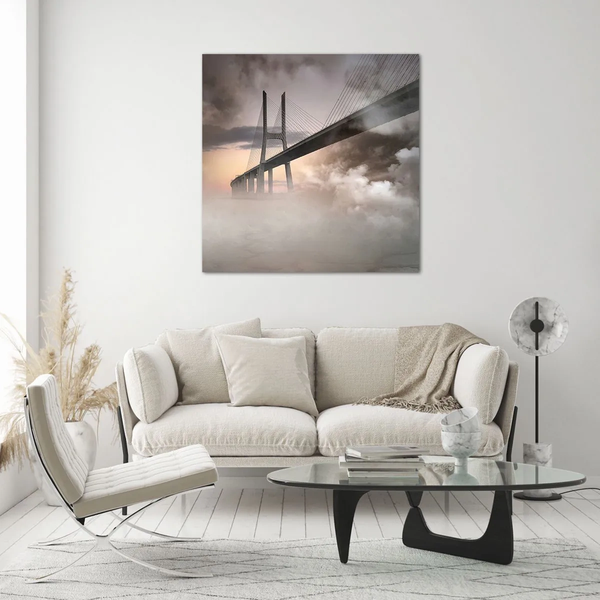 Billede på glas - På en flod, der ikke eksisterer - 60x60 cm