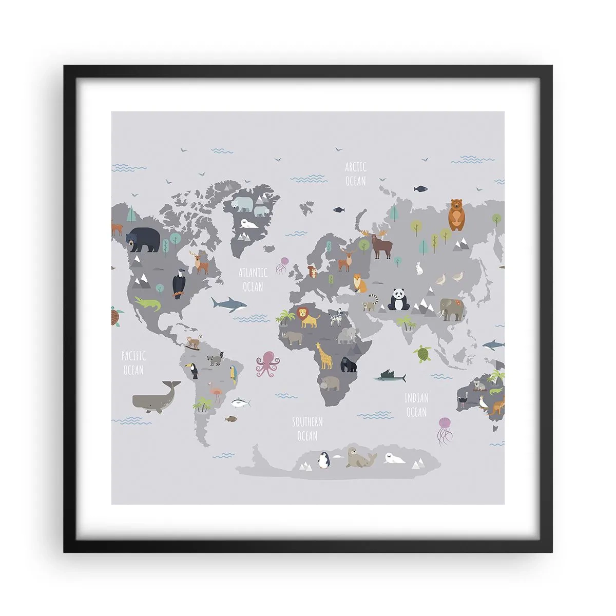 Plakat i sort ramme - Fortæl mig, hvor du er fra... - 50x50 cm