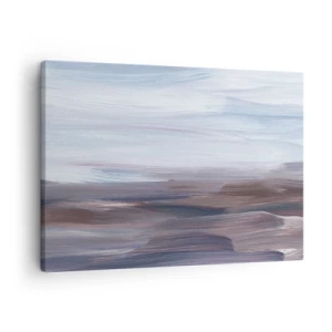 Lærredstryk - Billede på lærred - En subtil abstraktion med fine strøg i pastelfarver. - 70x50cm - Elementer: vand - Moderne vægdekoration til stue og soveværelse ARTTOR