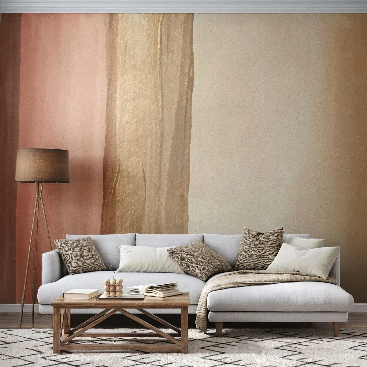 Fototapet Premium Canvas - Lodret sammensætning - Abstraktion, Stykke, Moderne kunst. - 250x175 cm