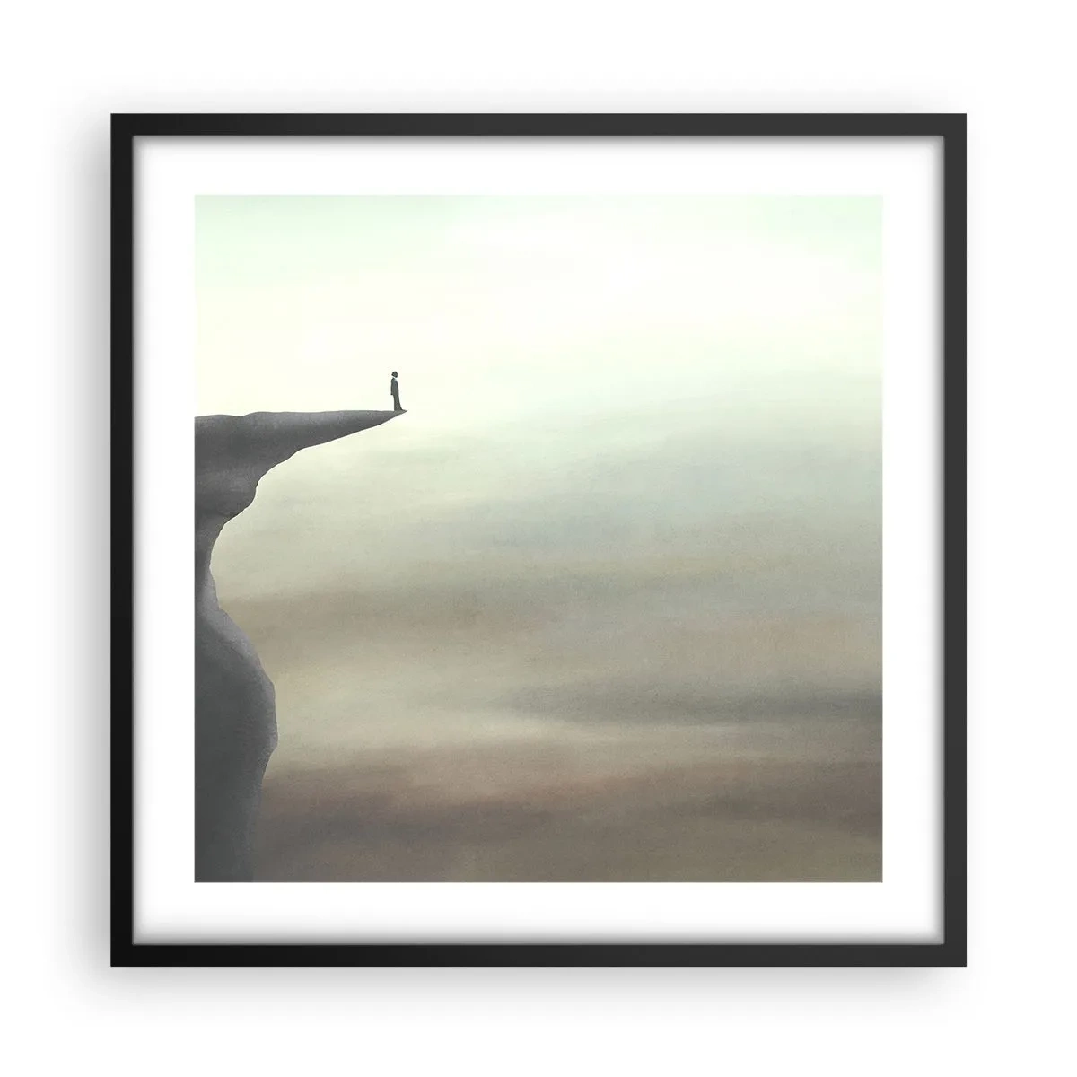 Plakat i sort ramme - Opad, selvfølgelig! - 50x50 cm