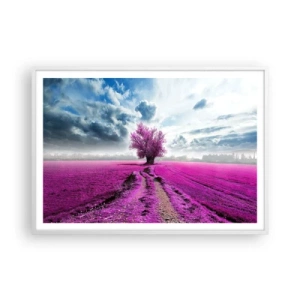 Plakat i hvid ramme - Hedeslette - charmerende - 100x70 cm