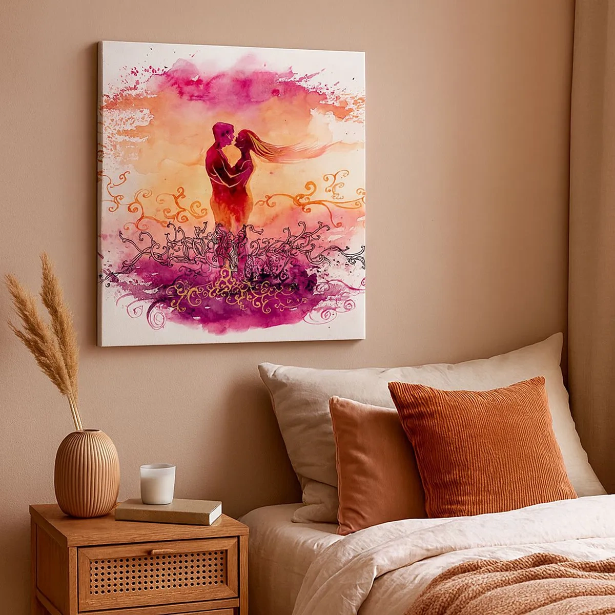 Lærredstryk - Billede på lærred - Ét hjerte! Jeg har brug for så lidt... - 30x30 cm