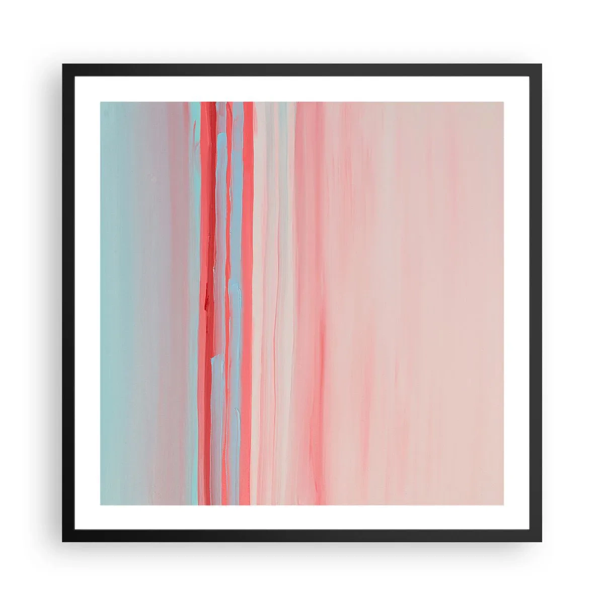 Plakat i sort ramme - Abstraktion ved daggry - 60x60 cm