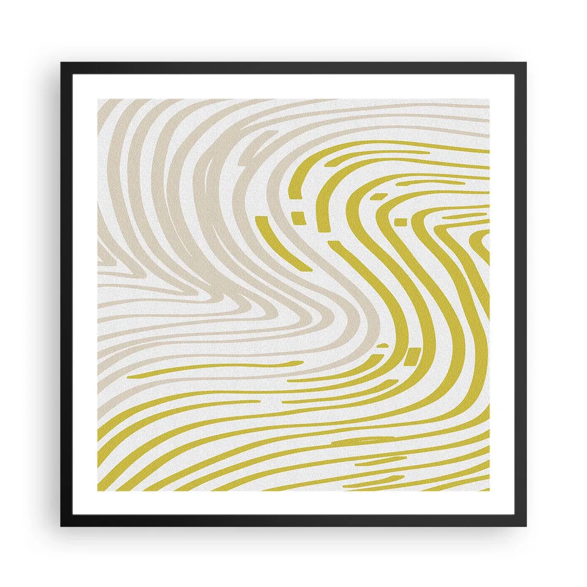 Plakat i sort ramme - Komposition med et blidt sving - 60x60 cm