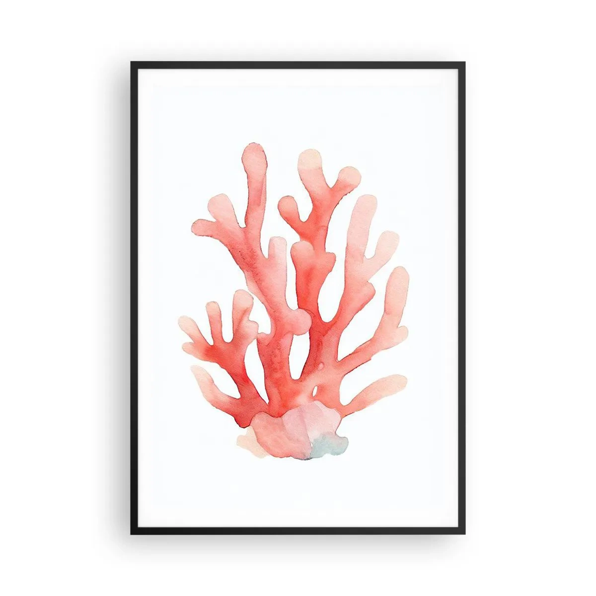 Plakat i sort ramme - Farven koral - 70x100 cm
