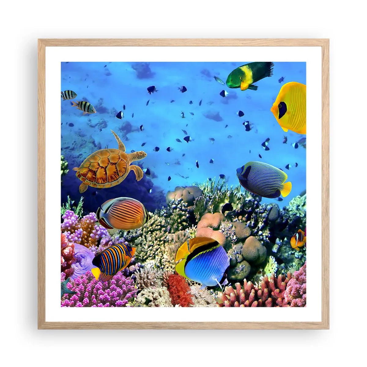 Plakat i ramme af lyst egetræ - Og hvad ved vi om livet... - 60x60 cm