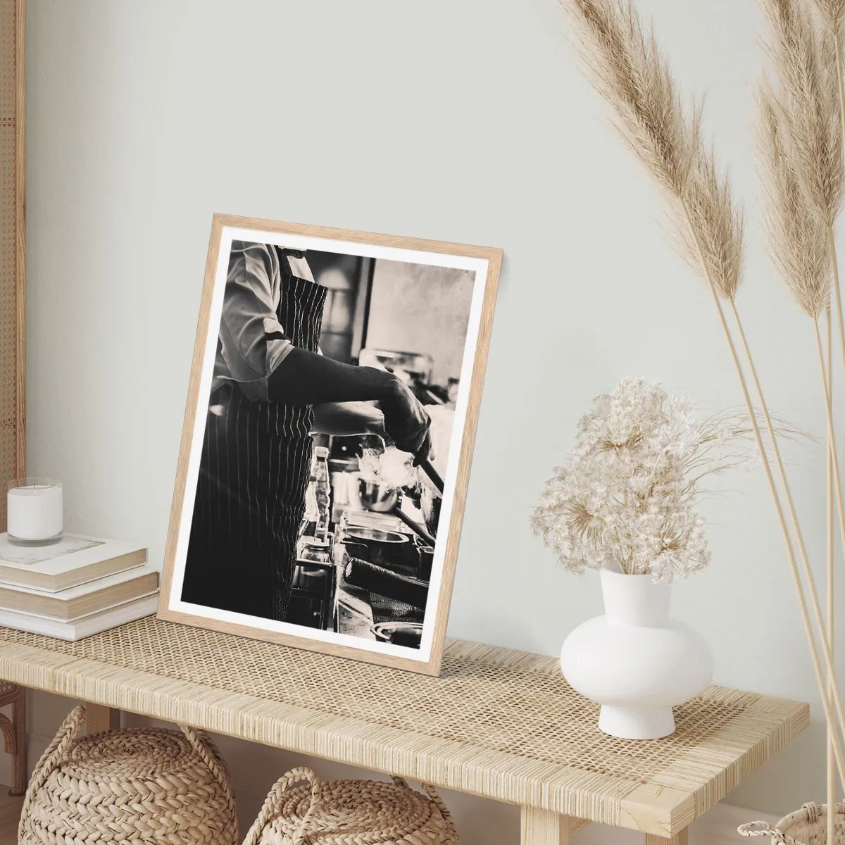 Plakat i ramme af lyst egetræ - Smagernes alkymi - 40x50 cm