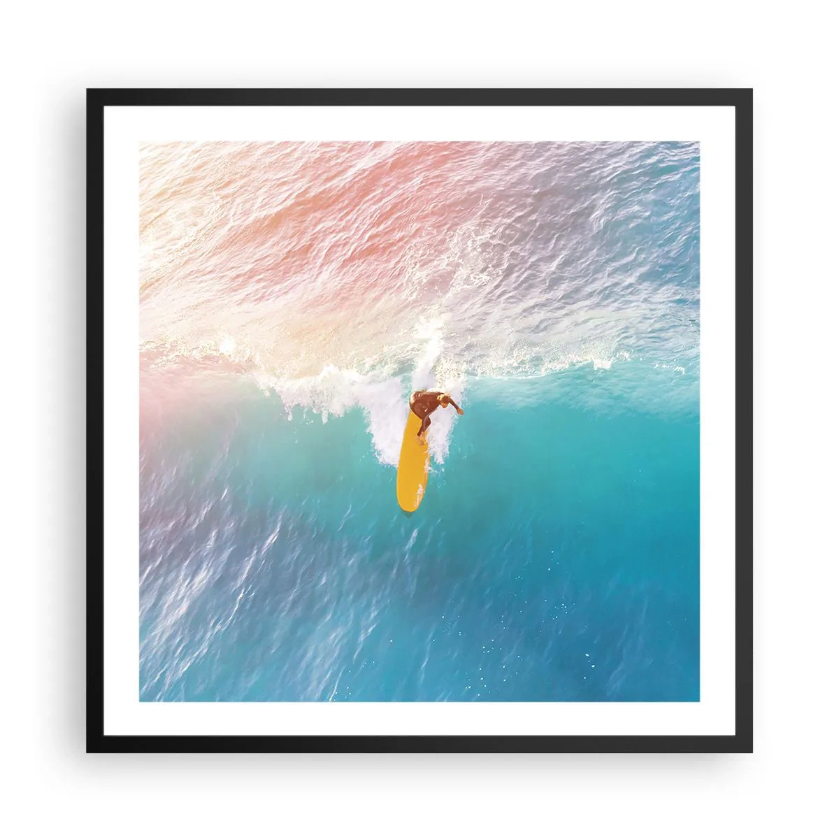 Plakat i sort ramme - Ocean rytter - 60x60 cm