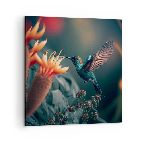 Lærredstryk - Billede på lærred - Et virkelig farverigt liv - 60x60 cm