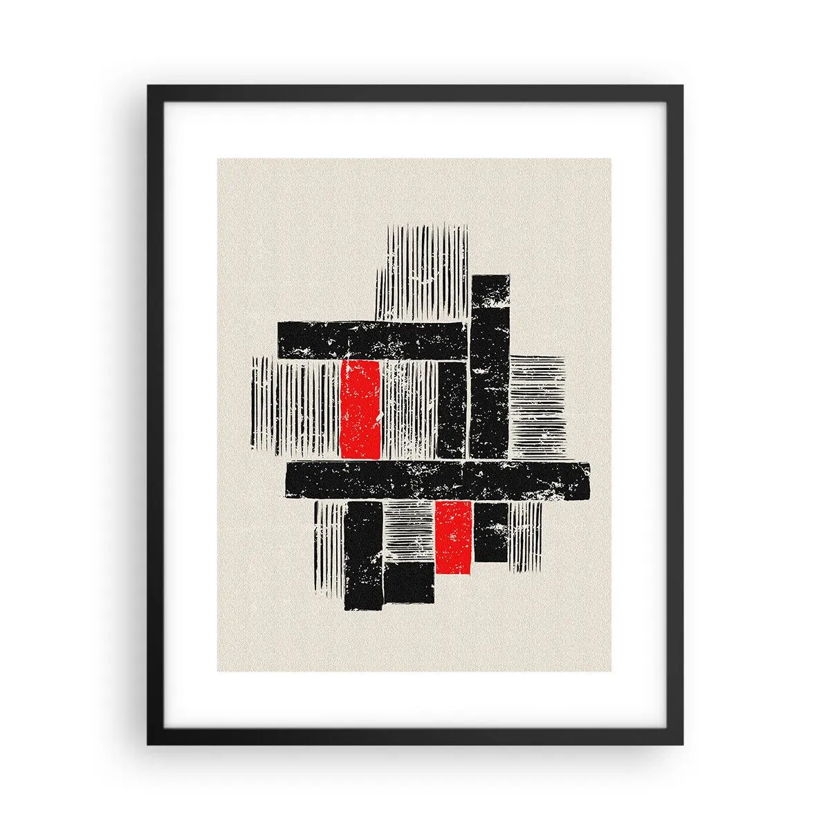 Plakat i sort ramme - Rødt og sort - 40x50 cm